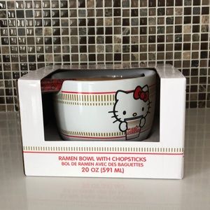 HELLO KITTY X NISSIN CUP NOODLES RAMEN BOWL W CHOPSTICKS 20OZ NEW IN BOX
